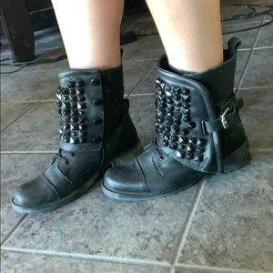 Aldo Black studded ankle booties